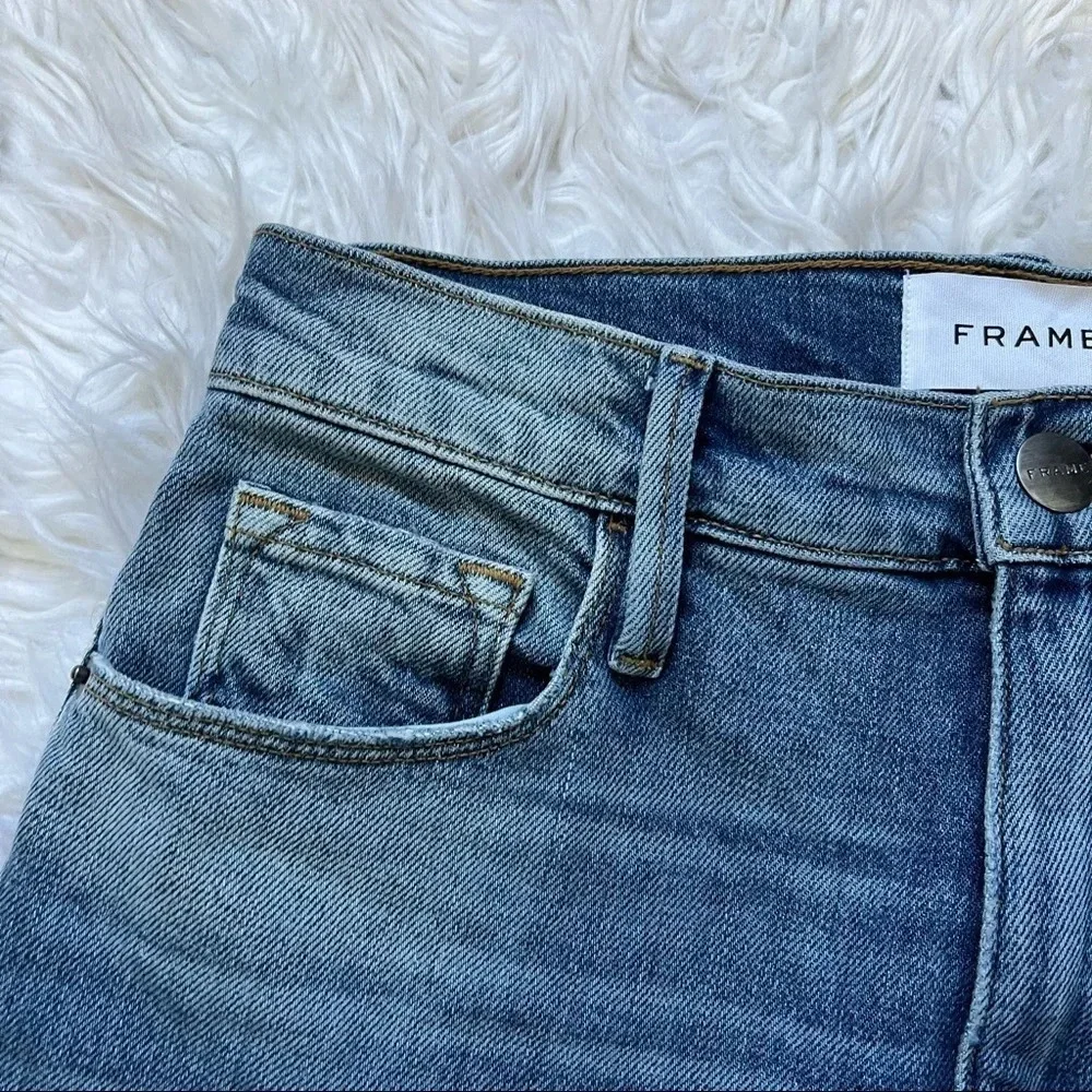 NWOT FRAME Le Sylvie Slender Straight Leg Jeans Alamitos Denim Casual Women’s 25
